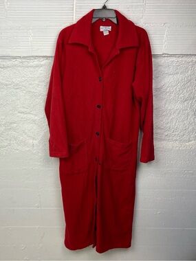 Modern Elements Intimates Red Fleece Button-Up house coat size medium